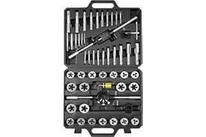 VEVOR Tap and Die Set, 51-Piece Metric Sizes M6 to M24, with Coarse and Fine Thread Taps and Dies, Wrench, Carrying Case and 
