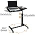 SUPER DEAL Angle & Height Adjustable Rolling Table Desk Laptop Notebook Stand Tiltable Tabletop Desk Sofa/Bed Side Table Hospital Table Stand W/Lockable Casters
