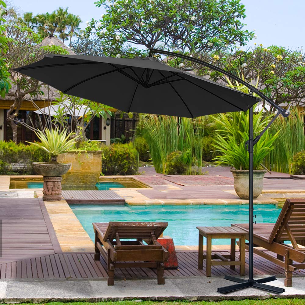 Lars360 Garden Parasol Cantilever Umbrella Sun Shade Patio Umbrella Banana Umbrella With Crank Aluminium O350cm Anthracite Uv40 Waterproof Buy Online In South Africa At Desertcart