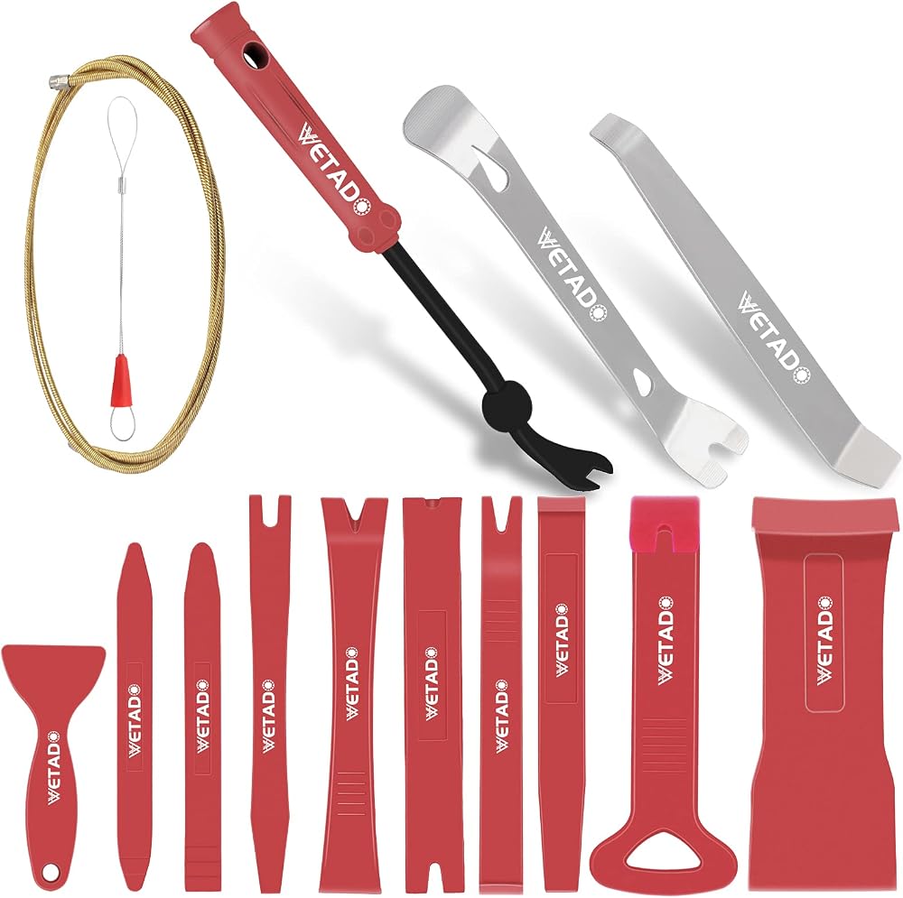 Wetado Auto Trim Removal Tools Kit 15Pcs Car Panel Fastener Rivet Remover