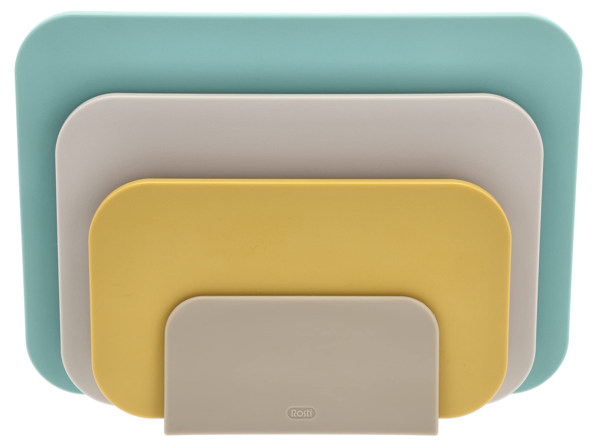 Rosti Choptima Chopping Board Set with Holder/Stand, Kitchen Board, Bread Chopping Board & Serving Board, Set of 3, Hygienic, Dishwasher Safe, Plastic, Ocean