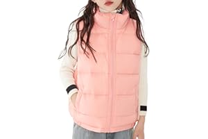 Happy Cherry Kids Boys Girls Lightweight Down Vest Sleeveless Zipper Coat Warm Quilted Gilet Winter Basic Waistcoat Outerwear