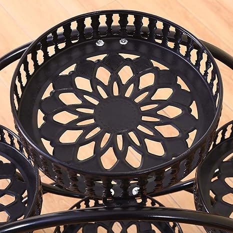 Puesto de plantas Soporte de flores redondo de metal europeo ...