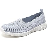 Puxowe Women's Casual Slip on Walking Flat Shoes-Lightweight Low-Top Knit Loafer Sneaker