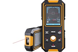 RAINLEOTI 5-in-1 Stud Finder Wall Scanner - Laser Measure, Digital Level, Wood/Metal/Cable Detection with LCD Display, Audio Alerts, Type-C Rechargeable (Upgraded Smart Sensor)