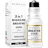 Breathe Easy Roll on Stick Peppermint Eucalyptus Essential Oil Blend Stress Sinus Natural Relief Gifts for Women Men Perfect 