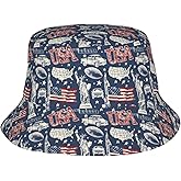 American Bucket Hat America Sun Hats USA Graffiti Style Hats for Women Men Independence Day Hat