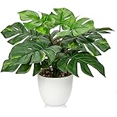 Hollyone Artificial Monstera Plant Faux Monstera Deliciosa Plant Potted Fake Tropical Plants in Pot for Indoor Outdoor Home Decoration