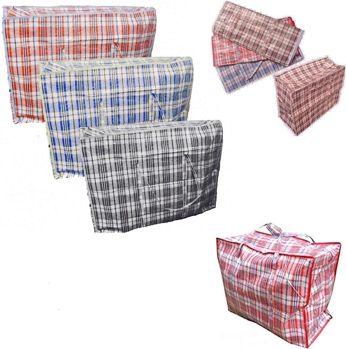 10 X Laundry Bags Reusable Large Zipped Shopping Storage Strong L Bag Amazon Co Uk Kitchen Home