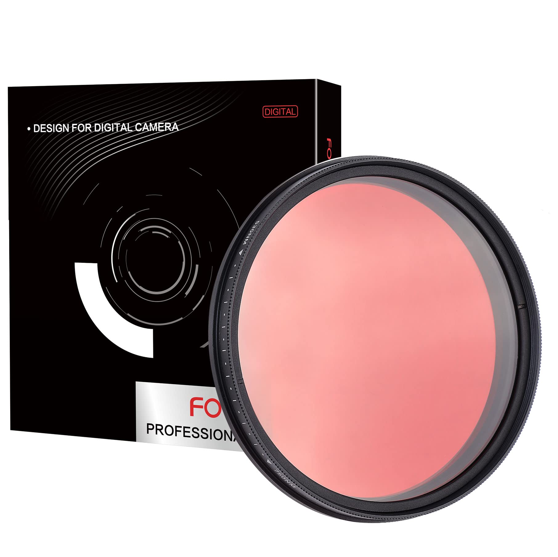 Fotga 58mm Circular Infrared Filter - IR Pass to X-Ray, Variable 530nm to 750nm, Six-in-One Lens Filter