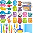 Dough Tools Sets for Kids, 22pcs Clay and Dough Accessories for Toddlers with Storage Box, Silicone Mat, Rolling Pins, Safety