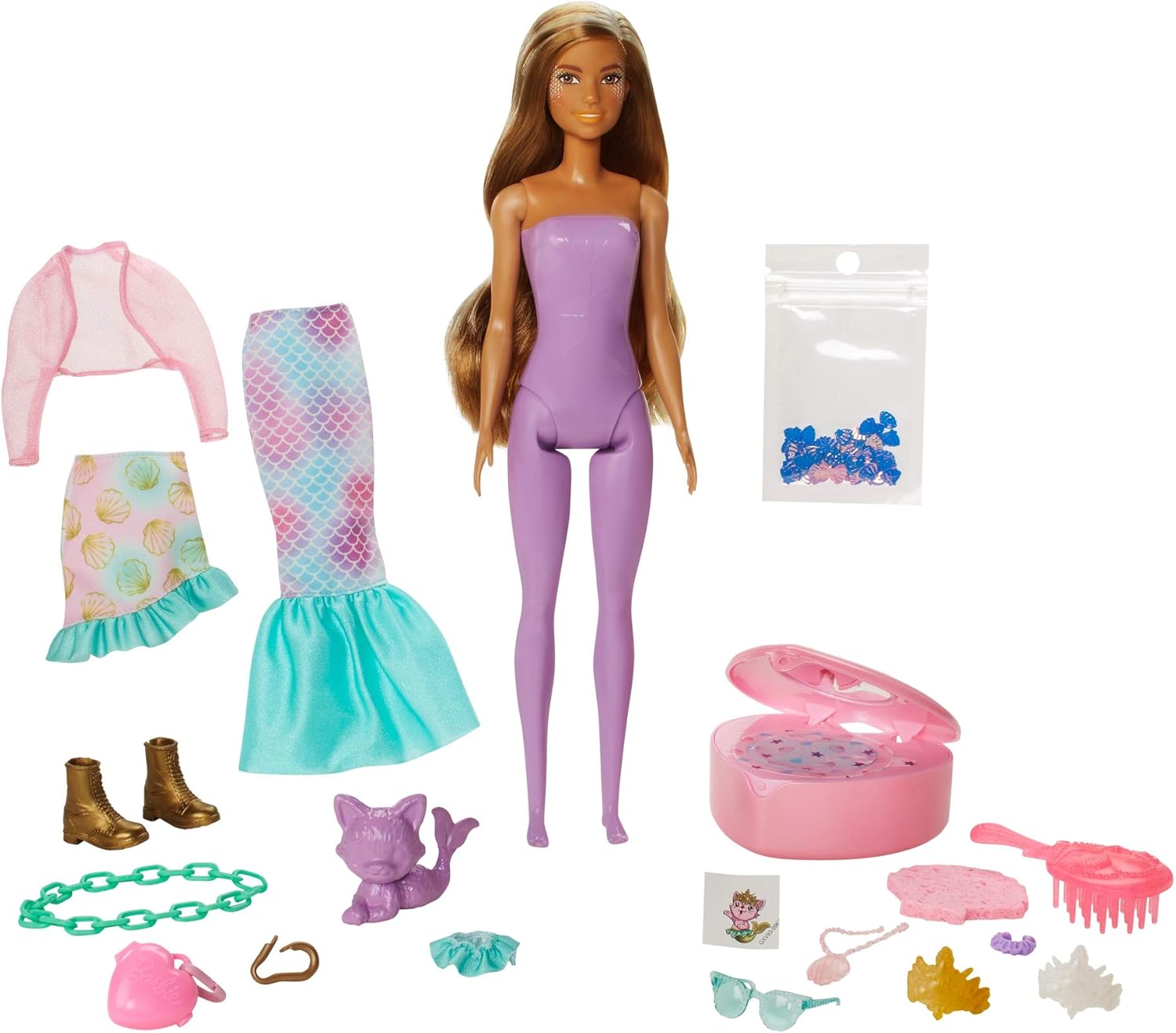 Barbie Color Reveal Peel Mermaid Fashion Reveal Doll Set with 25
