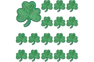 CABODYALS 1 Box 40Pcs Green Clover Patch St Patricks Day Shamrock Embroidery Three Leaf Appliques Repair Clovers Embroidered 