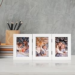 Frametory 4x6 Triple Picture Frames, Trifold Photos