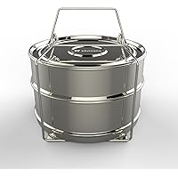 ekovana 3qt Mini Stackable Stainless Steel Pressure Cooker Steamer Insert Pans with sling handle - compatible with…