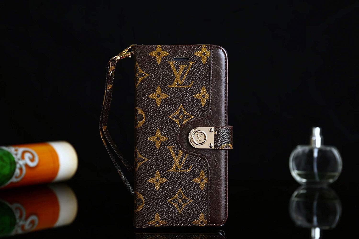 Wallet Case for Samsung Galaxy Note 10 Case Luxury Famous Monogram Magnetic Packet Clip Strap flip Grid Leather Cash Card Slot Cover For women men boy girl for Samsung Galaxy Note 10 (6.3 inch screen)