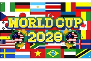 UPEOXT 2026 World Football Tournament Backdrop, International Flags Banner, Soccer Championship Party Decorations, Sports Mat