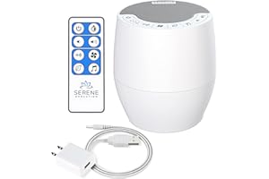 Serene Evolution White Noise Machine with 60 Soothing Sounds - Sound Machine for Adults and Baby - Noise Cancelling Sleep Music Machine with Remote Control - Ideal for Office Privacy - Black