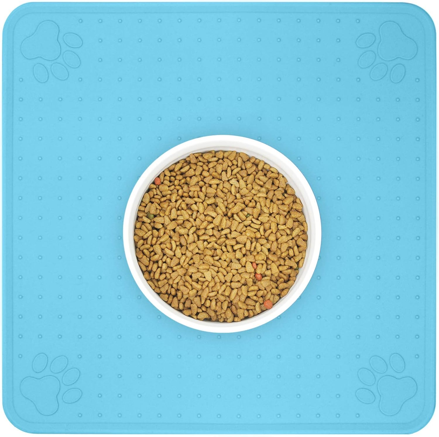 Ptlom Pet Placemat for Dog and Cat, Mat for Prevent Food and Water Overflow, Suitable for Medium and Small Pet,Silicone, 13