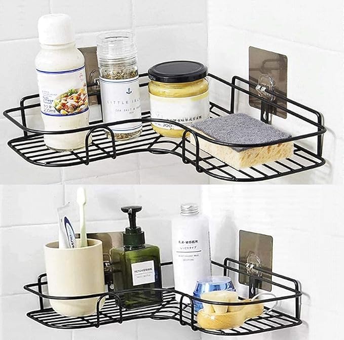 PARAMDHYEY SelfAdhesive Metal Bathroom Corner Rack Storage Shelves