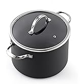 Cooks Standard Stockpot Dutch Oven Casserole with Glass Lid, 8-Quart Classic Hard Anodized Nonstick Soup Pot, Black