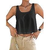 Womens Sexy Crop Tops Loose Fit Cropped Tank Tops for Teen Girls