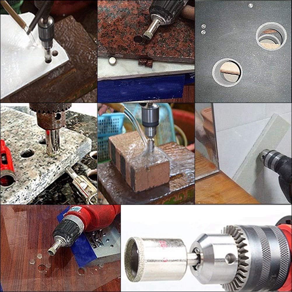 Diamond Drill Bit Set for Ceramic Diamond Coated Hole Saw Drill Bits 14pcs 3-70mm 800-1000RPM Saw Drill Bit Cutter for Glass Marble Tile for Grill Glass Tiles Marble for Glass Marble Tile - Image 5