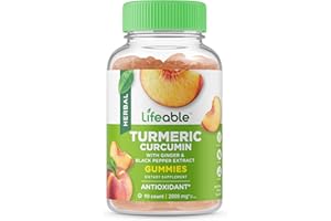 Lifeable Turmeric Curcumin with Ginger & Black Pepper Extract – 2000mg – Great Tasting Natural Flavor Gummy –Vegetarian GMO-Free Supplement – for Joint Pain Relief – 90 Gummies