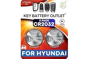 Key Fob Battery for Hyundai CR2032 (2 Pack) - OEM Remote Battery Replacement for Sonata, Santa Fe, Tucson - Includes Pry Tool