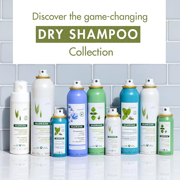 KLORANE DRY SHAMPOO WITH OAT MILK, FOR DARK HAIR, NATURAL TINT, ALL HAIR TYPES, PARABEN & SULFATE-FREE, JUMBO SIZE, 5.4 OZ.