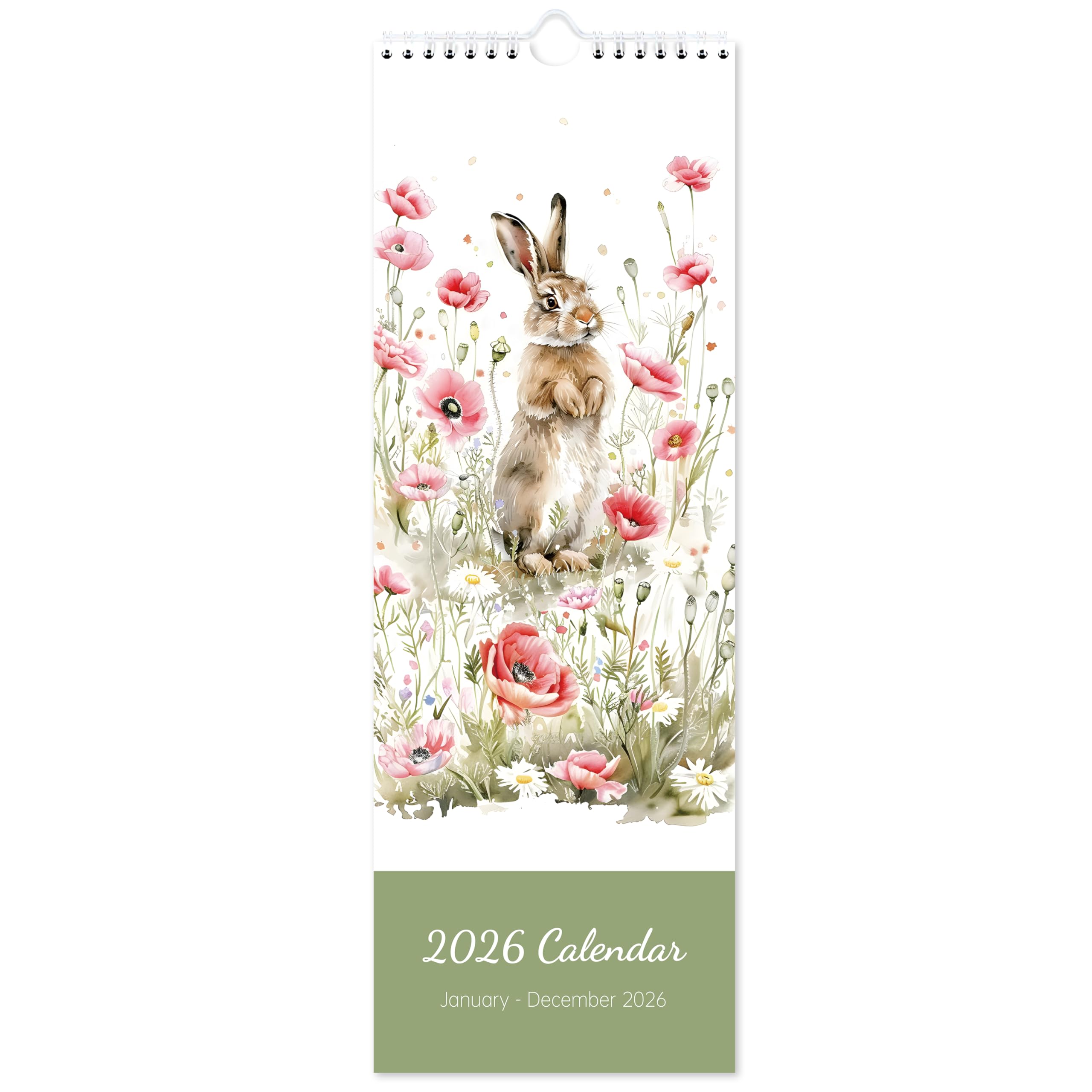 Calendar 2026 - Wall Calendar 2026, 12 Month to View Wall Calendar 2026 with Different Lovely Animal Illusions, Jan. 2026 - Dec.2026, Sturdy Hanging Hook, 14.7 * 42 CM