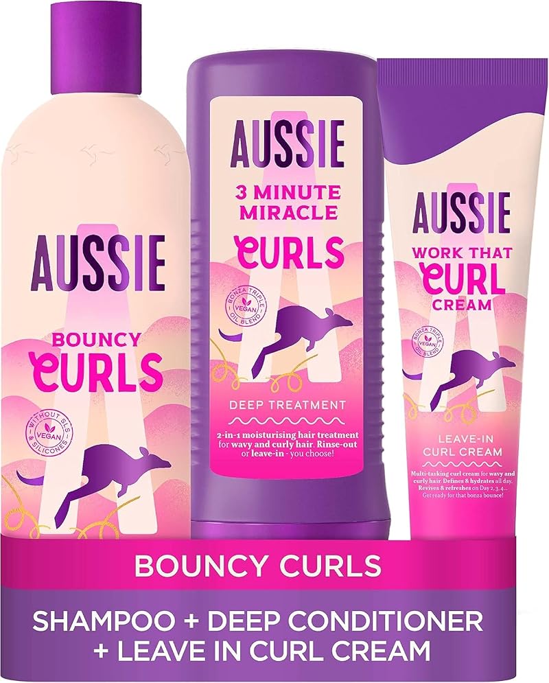 Aussie Curls Hair Care Kit Shampoo Conditioner Cream Macadamia Jojoba Coconut