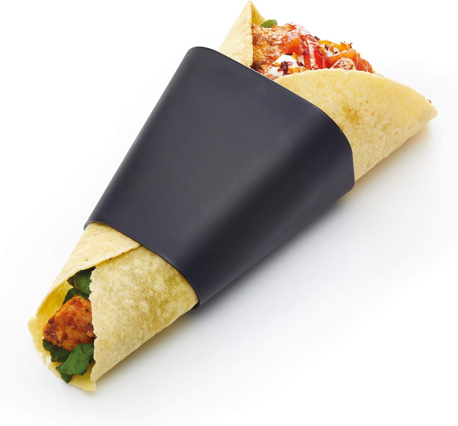 KitchenCraft Individual Plastic Mexican Fajita Wrap Holders Black