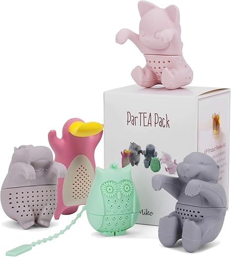 Tea Infuser Set for Loose Tea Cute Animal Tea strainer ParTea Pack