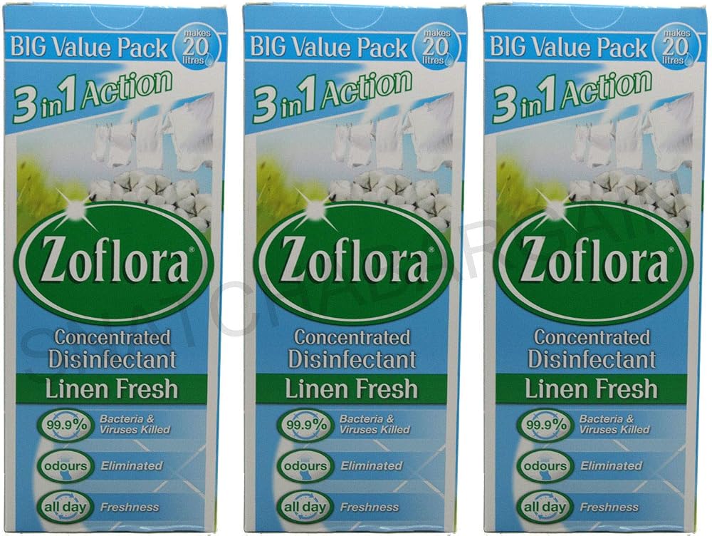 Zoflora Linen Fresh 500ml Odour Remover & Disinfectant 3 Pack