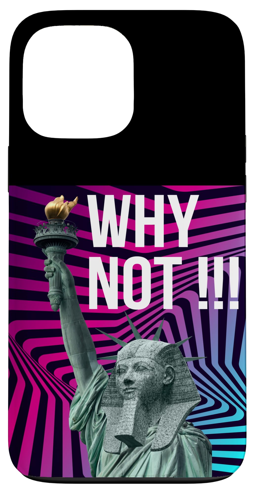 iPhone 13 Pro Max Why Not Funny Cool Statue Of Liberty Sphinx Illustration Case