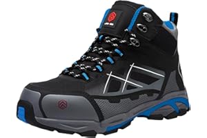 LARNMERN Steel Toe Boots Men, Non Slip Work Puncture Proof Safety Boot, Industrial Construction Comfortable Outdoor Hiking Military Tactical Shoes