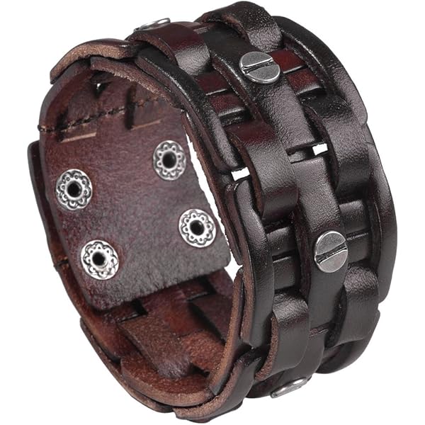 Amazon.com: AZYOUNG Mens Black Brown Genuine Leather Cuff