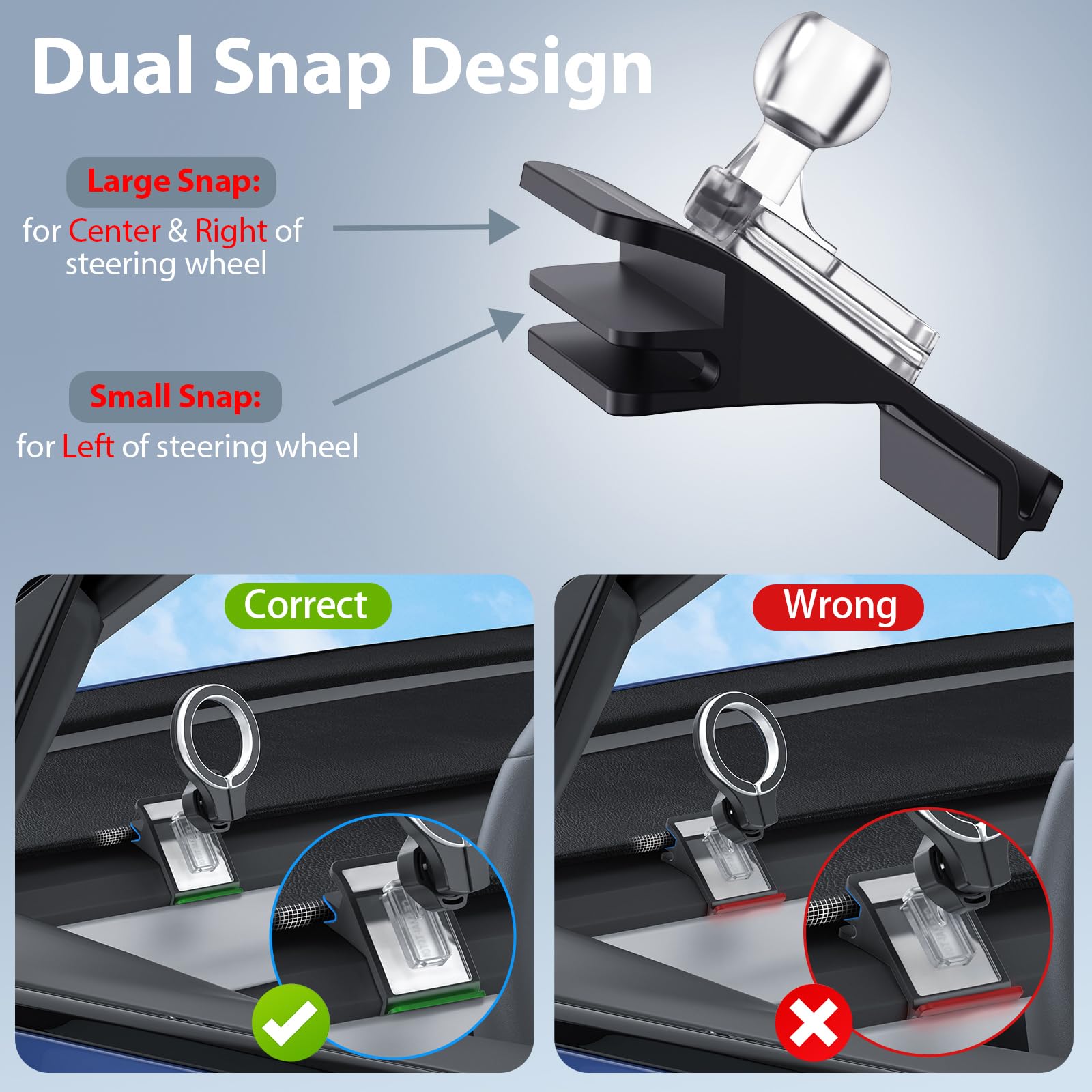 for Tesla Model Y Phone Mount: with MagSafe Dashboard Vent Holder for Tesla Model Y Accessories 2024 - Dash Car Cell Mount for iPhone 16 Samsung Smartphone All Series with Magnetic Ring