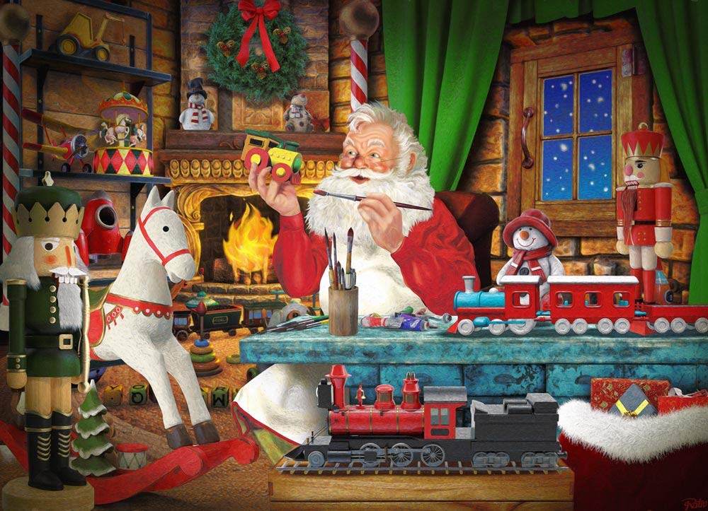 Vermont Christmas Company Santa's Toyworks Christmas Jigsaw Puzzle 1000 Puzzle