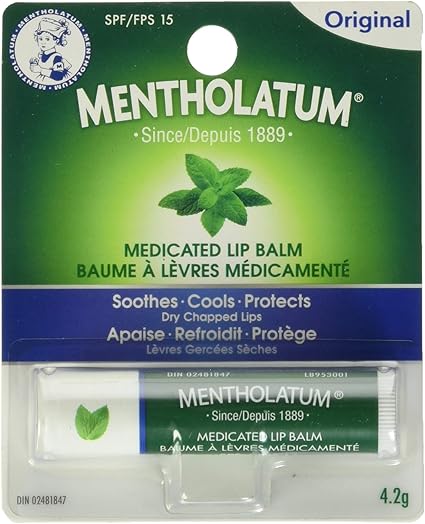 Mentholatum Baume A Levres Medicamenteux Apaise Et Protege Les Levres Seches Gercees Spf15 4 2 G Amazon Ca Sante Et Soins Personnels Mentholatum Baume A Levres Medicamenteux Apaise Et Protege Les Levres Seches Gercees Spf15 4 2 G Amazon Ca Sante Et Soins Personnels