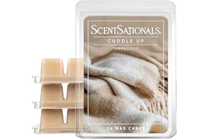 Scentsationals Wax Melts, Wax Cubes Strong Scent - Cuddle Up - Long Lasting Scented for Warmer, 10oz (24-Cubes)