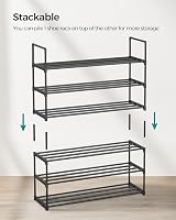 SONGMICS 3-Tier Shoe Rack Storage Organizer Black 30x92x55 cm LSA303B02 view 7