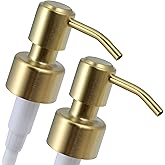 ALTGLAS Twin Pack - 2X Stainless Steel Soap Pump 'Roma' as Replacement for Liquid Hand Soap Dispensers (Brushed Gold) - Fits e.g. Jack Bottle