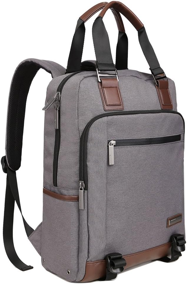 Prince Travel 15.6" Laptop Computer Backpack Waterproof Shockproof and Lightweight Oxford Fabric Travel Backpack College Bookbags School Bag (03, Grey)
