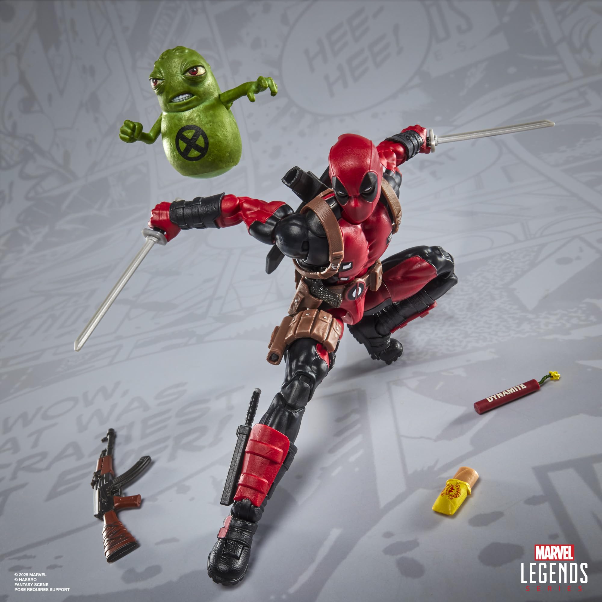 Marvel Legends Maximum Series Deadpool, Deluxe Deadpool Comics Collectible 6-Inch Action Figure with 24 Accessories Including X-Force’s Doop
