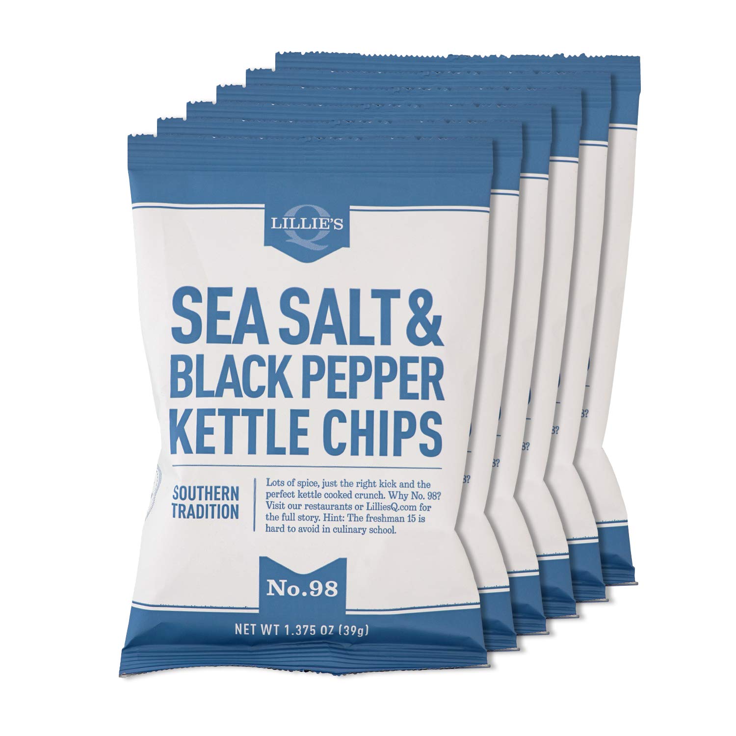 Lillie's Q Sea Salt & Black Pepper Kettle Chips, Salt & Pepper Potato Chips, Small