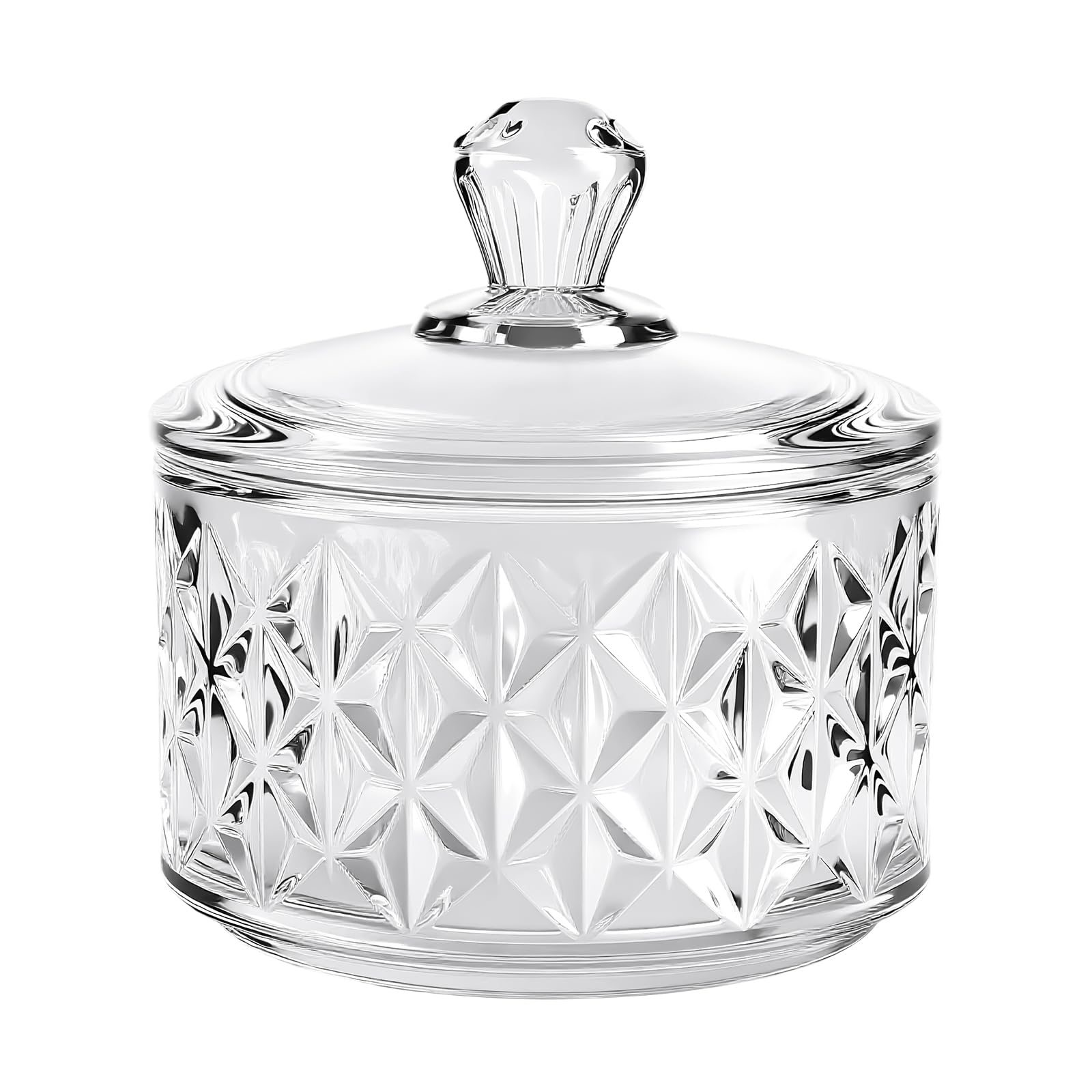 BQAN Crystal Dappen Dish with Lid - 60ML Professional Acrylic Liquid Container for Nail Art & Monomer - Clear Round Glass Dish for Salon Use