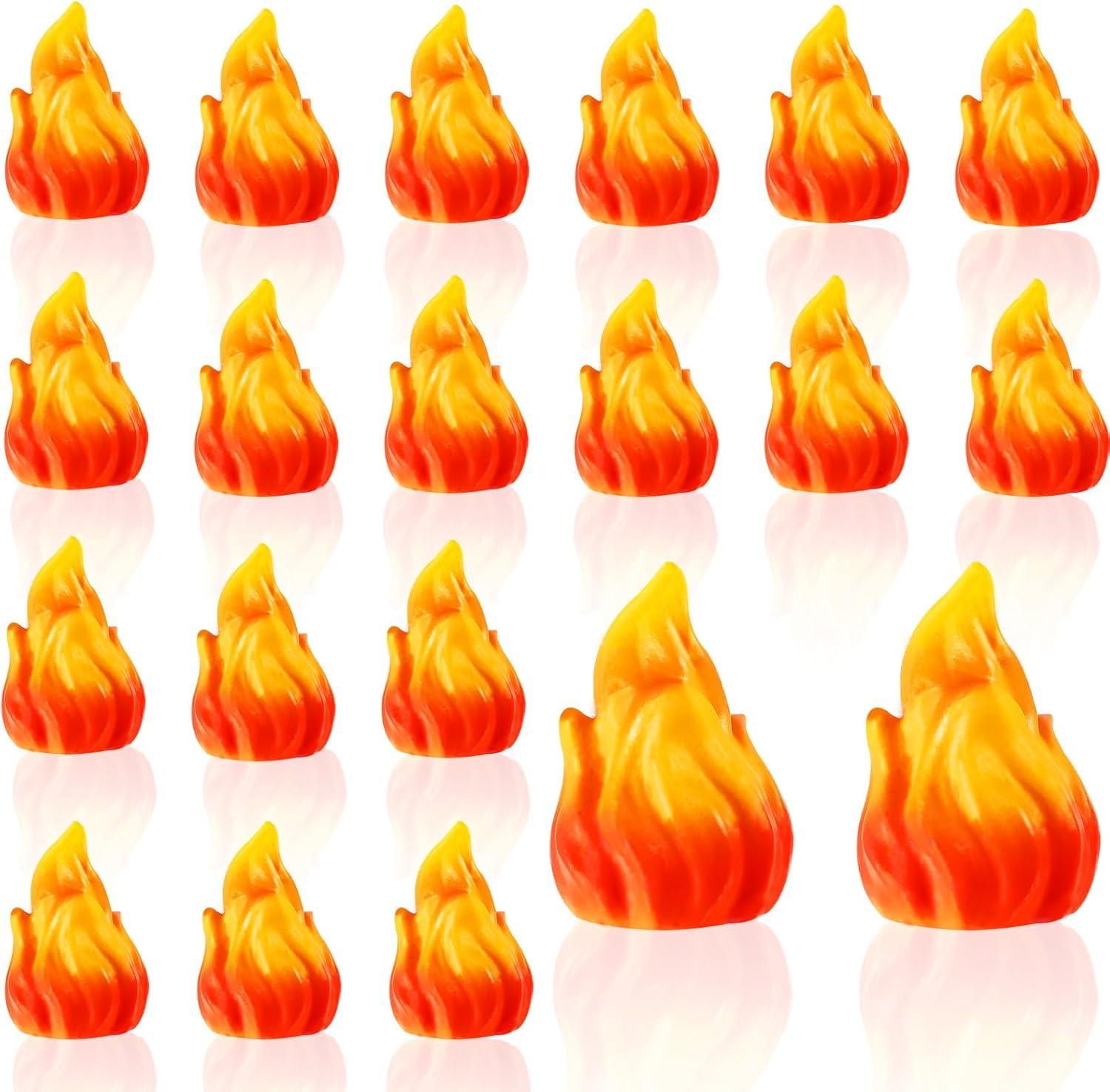 GW Box 20 Pcs Miniature Fake Fire Mini Campfire Model Tiny Resin Flame Terrain Scenery Accessories for Micro Landscape Scene Setting