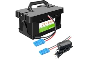 SOLLVIE 24V 8Ah Lithium Battery, Compatible with Dynacraft Realtree 24V Power Wheels UTVs Ride-On Toys & Cars, Lighter and Longer Lasting, Built in 30A BMS, 2A Fast Charger and Connector Plug
